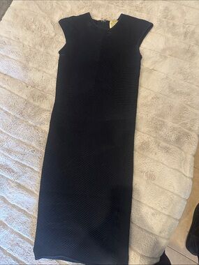 Torn by Ronny Kobo Black Textured Knit Dress